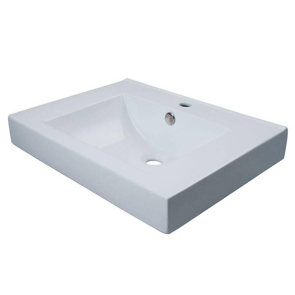 Kingston Brass Countertop Bathroom Sink in White