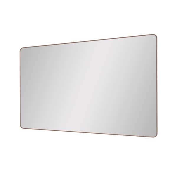 60 in. W x 36 in. H Rectangular Framed Wall Bathroom Vanity Mirror in Brushed Nickel