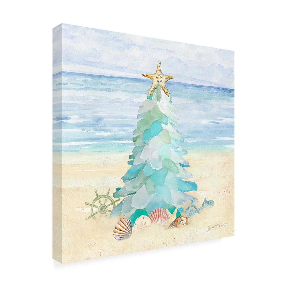 Jean Plout Coastal Seaglass Christmas Tree Canvas Art Print