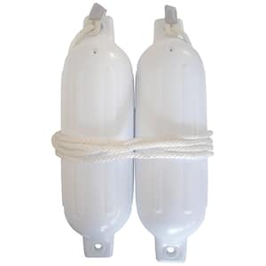 5.5 in. x 20 in. Twin Eye Fender Kit With 2 Fenders and 2 Fender Lines White