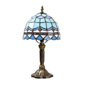 Decorative 14.6 in. Multi-Colored Tiffany-Style Table Lamp Bronze Finish Traditional Desk Lamp