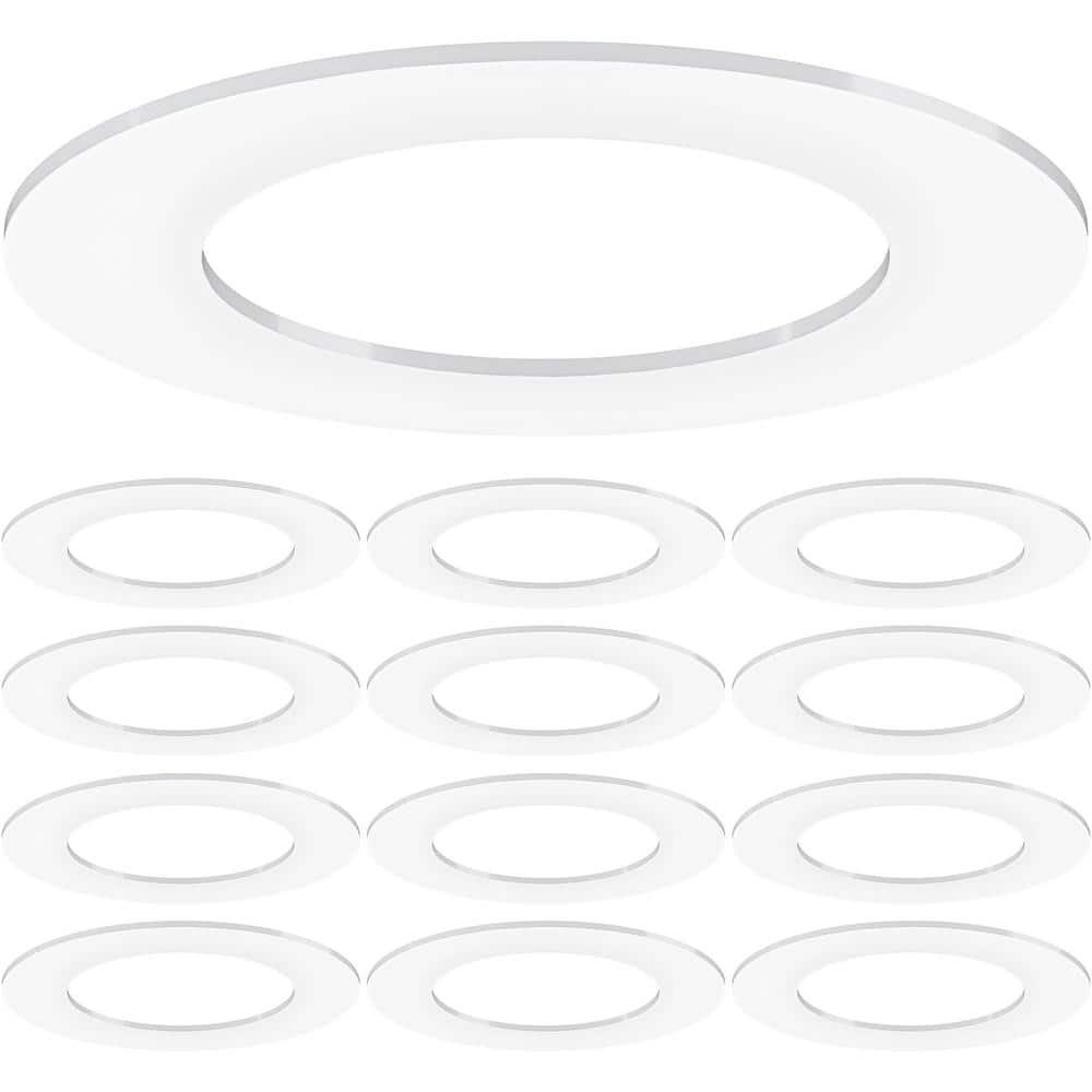 4 in. White Goof Rings for Recessed Light Fixture Living Room Can Light Goof Trim Ring, Flush Mount (12-Pack) price history on PriceWatchPro