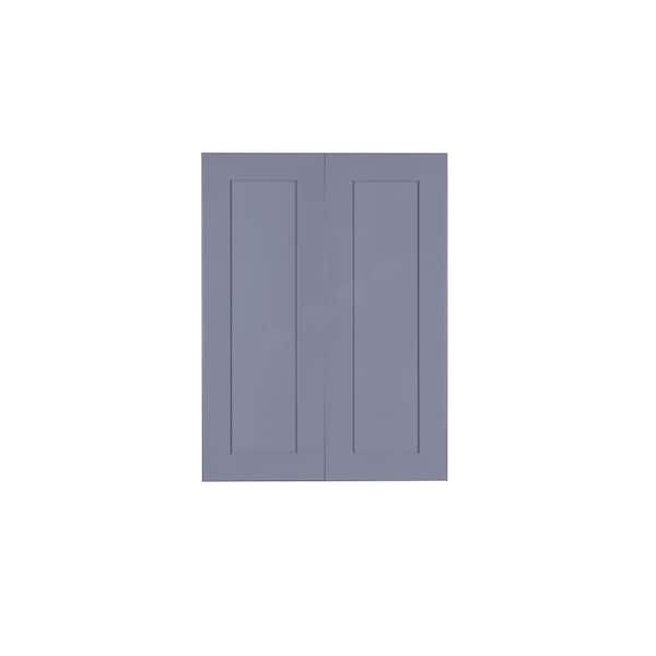 Lancaster Gray Plywood Shaker Stock Assembled Wall Kitchen Cabinet 24 in. W x 30 in. H x 12 in. D