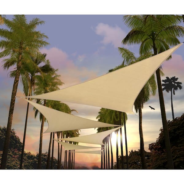 20 ft. x 20 ft. x 20 ft. Beige Triangle Shade Sail