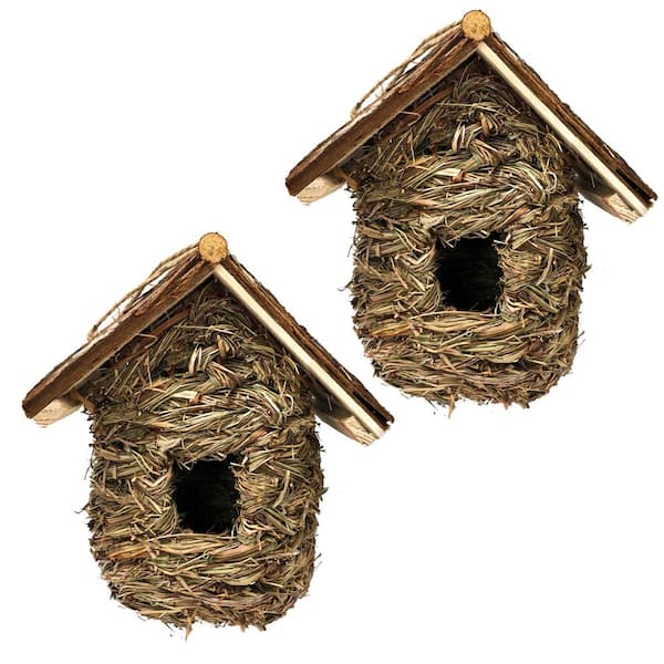 Bird House Feeder Box Wooden Birdhouse Nest Breeding Nesting Home Garden Decor D 