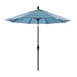 9 ft. Outdoor Market Patio Umbrella Bronze Aluminum Pole Aluminum Ribs Collar Tilt Crank Lift in Sunbrella