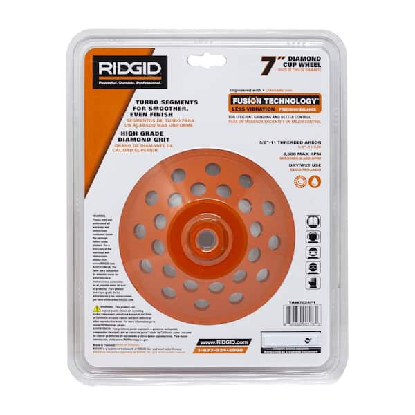 RIDGID 4 in. Diamond Double Row Cup Wheel HD-AWD40 - The Home Depot