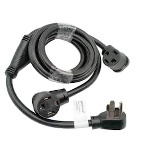 12 ft. 10/4 4-Wire 30 Amp 125-Volt/250-Volt 4-Prong Dryer Y Adapter Cord NEMA 14-30P Plug to (2) 14-30R Receptacle