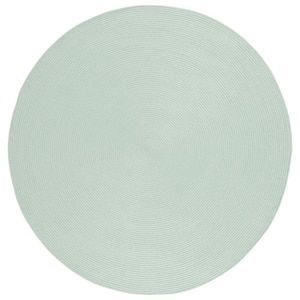Braided Teal 5 ft. x 5 ft. Abstract Round Area Rug