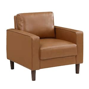 Apollo Brown Faux Leather Arm Chair