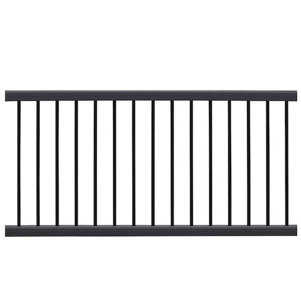 NewTechWood Ultrashield Hemispheres 36 in. x 3 in. x 6 ft. Hawaiian Charcoal Black Composite Railing Kit