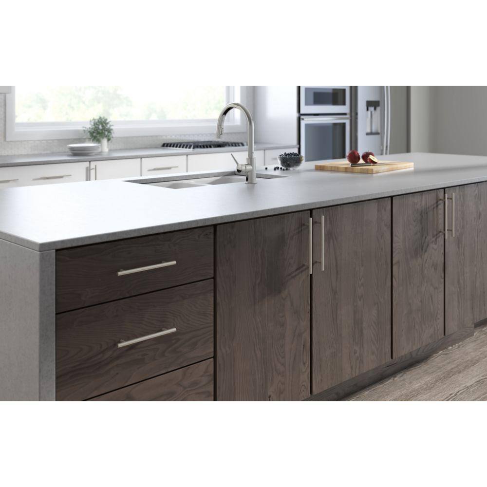 Brushed Steel Modern Bar Pull with Mounting Hardware