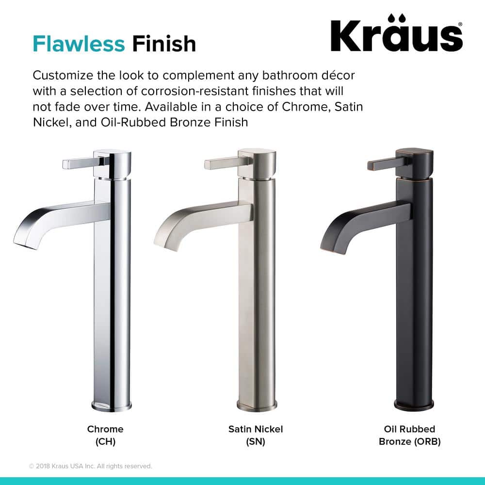 Satin Nickel Tall Vessel Single Hole Bathroom Faucet