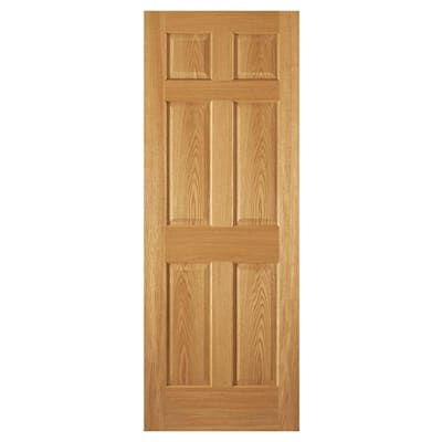 RELIABILT 6 Panel Fir 32-in x 80-in Natural 6-panel Solid Core Unfinished  Fir Wood Slab Door in the Slab Doors department at