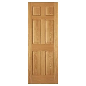 36 in. x 80 in. 6-Panel Unfinished Red Oak Interior Door Slab