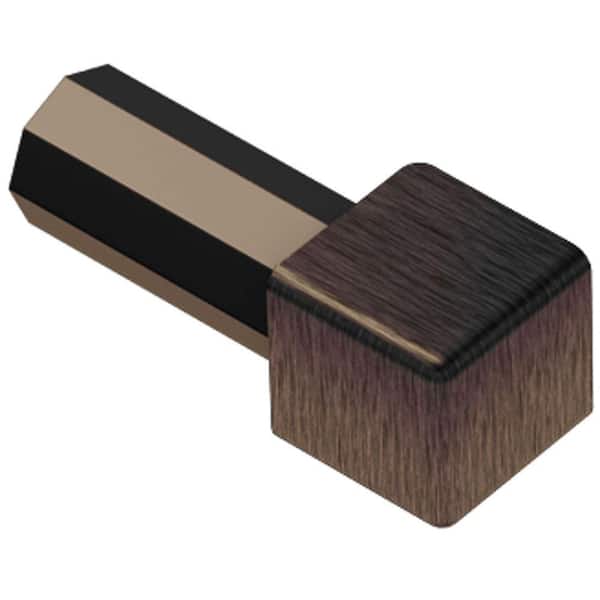 Schluter Quadec Brushed Antique Bronze Anodized Aluminum 1/4 in. x 1 in. Metal Inside/Outside Corner