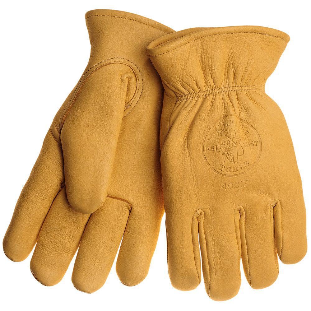 Stanley Split Cowhide Leather Driver Unisex Gloves Brown Large Work Gloves  New