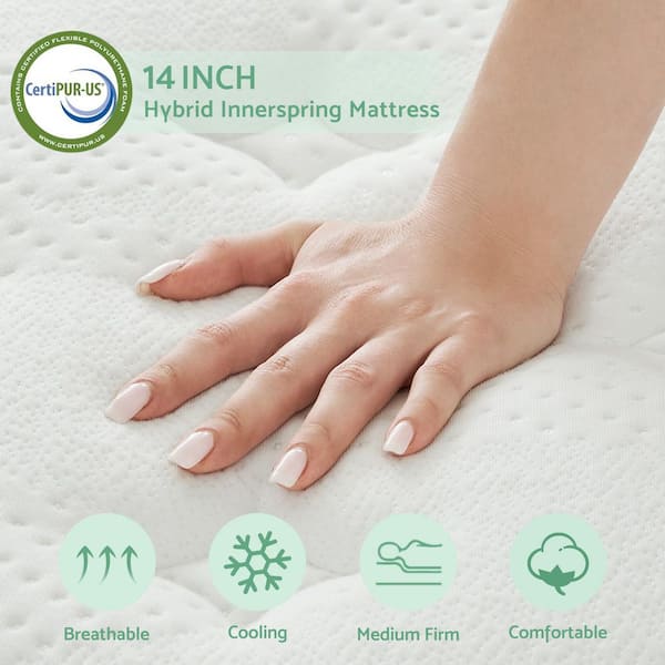 Class Series Full Mattress with Medium Firm, Gel Memory Foam, Pocket Springs, 10 inch, Bed-in a Box Mattress
