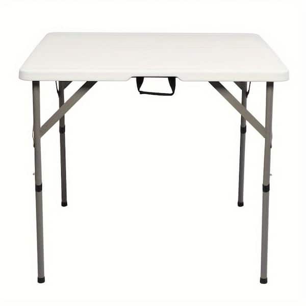 Outdoor 33.86 in. Square steel A Picnic Table Seats 4 People without Parachute Holes
