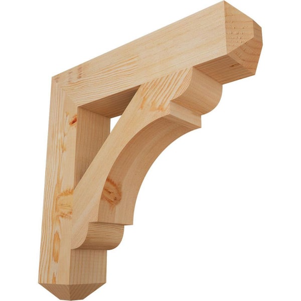 Ekena Millwork 3.5 in. x 20 in. x 20 in. Douglas Fir Olympic Craftsman Smooth Bracket