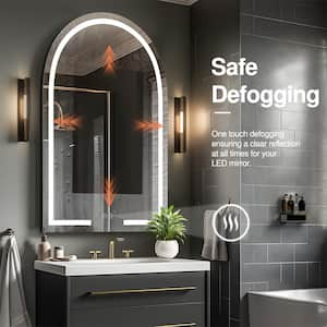 Gaze 24 in. W x 24 in. H Round Frameless LED Light Anti-Fog Wall Bathroom Vanity Mirror in Polished Crystal