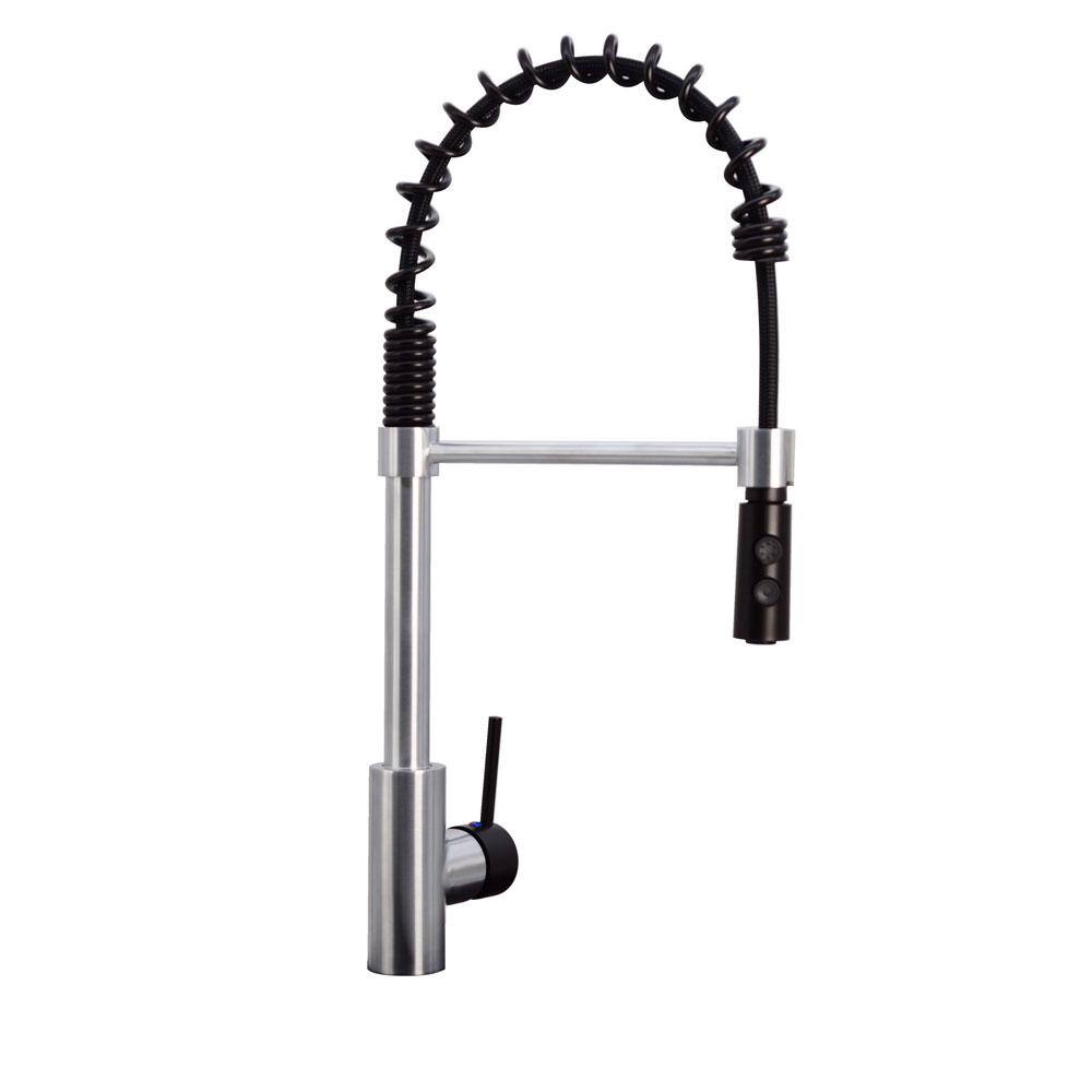 21" Matte Black Stainless Steel Pull Down Kitchen Faucet