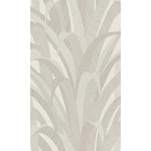 Grey All Over Bamboo Leaves Printed Non-Woven Paper Non-Pasted Textured Wallpaper 57 sq. ft.