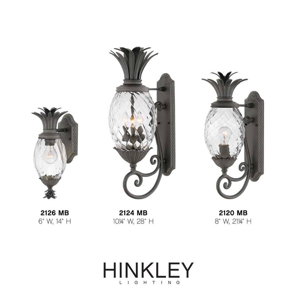 Plantation Pineapple 14" Museum Black Outdoor Wall Light with Clear Optic Glass