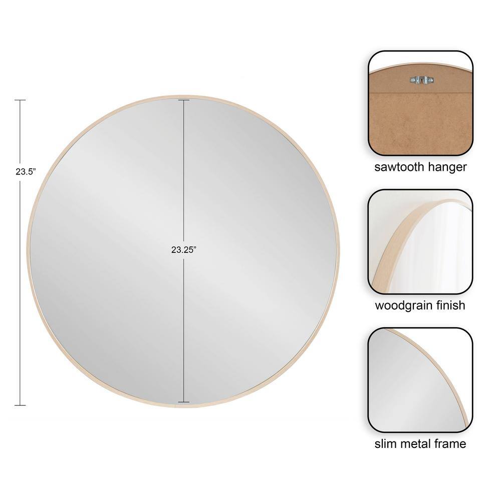 Zayda 24" Round Aluminum Bathroom Mirror