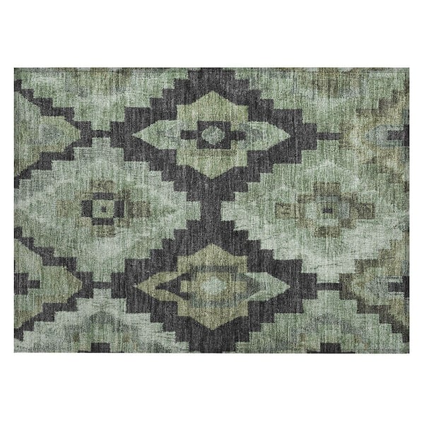 Chantille Machine Washable Indoor/Outdoor Abstract ACN1894 Aloe 2 ft. x 3 ft. Accent Rug