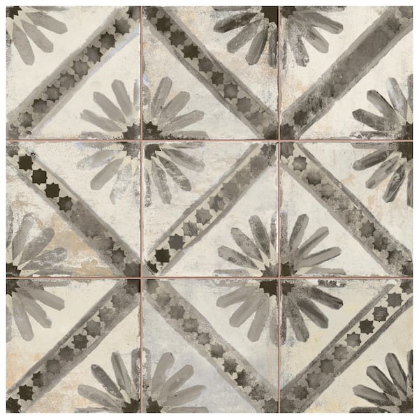 Merola Tile Harmonia Kings Marrakech Black 13 in. x 13 in. Ceramic
