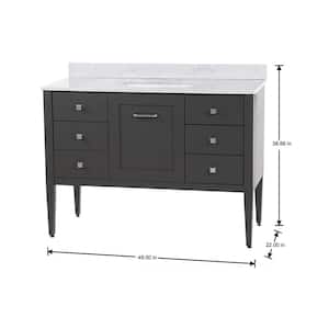 Hensley 49 in. W x 22 in. D x 39 in. H Single Sink  Bath Vanity in Shale Gray with Pulsar Cultured Marble Top