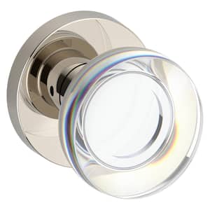 Contemporary Crystal Lifetime Polished Nickel Hall/Closet Door Knob with Round Rose Passage in