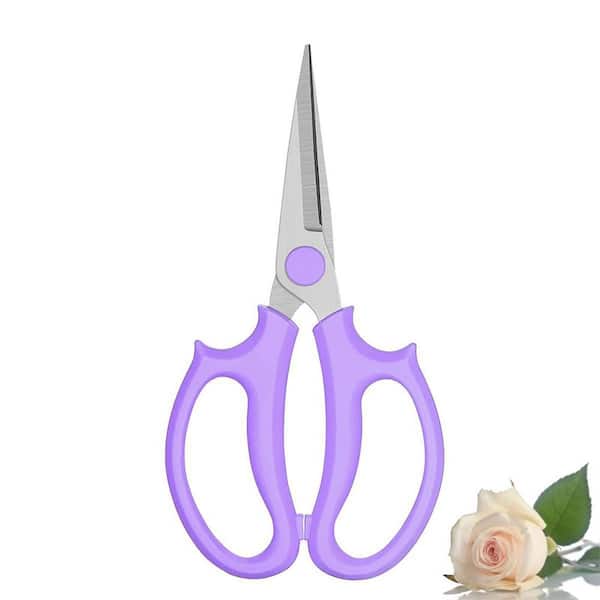 0.32 in. Premium Thickened Stainless Steel Hand Pruner Floral Shear-Puurple
