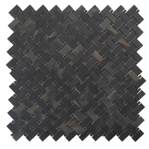 Splendor Black 11.81 in. x 11.81 in. Matte Porcelain Mosaic Wall and Floor Tile (10 Cases, 48.40 sq. ft./Pallet)