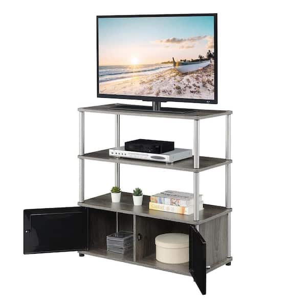 Convenience Concepts Designs2Go Highboy 34.5 in Weathered Gray TV 