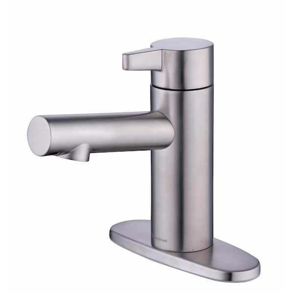 Glacier Bay Modern Single-Handle Single Hole Touchless Bathroom Faucet in Brushed Nickel