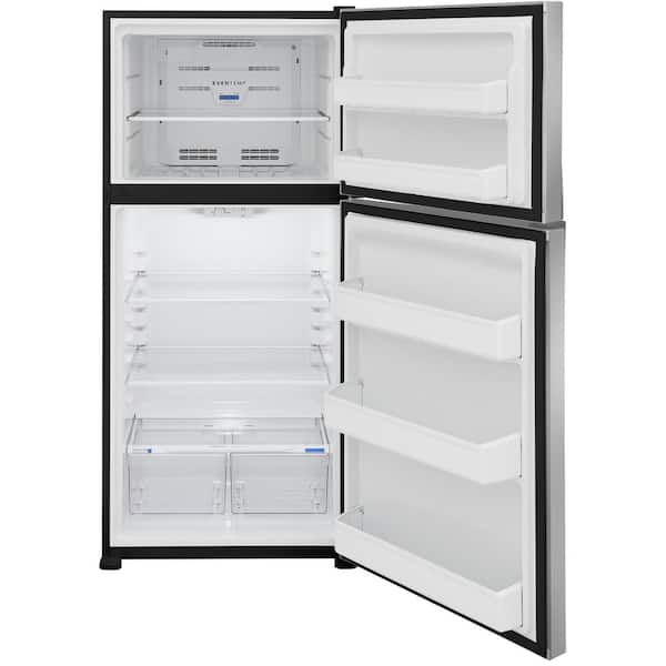 Frigidaire - 30 in. 20 cu. ft. Garage Ready Freestanding Top Freezer Refrigerator in Stainless Steel, ENERGY STAR