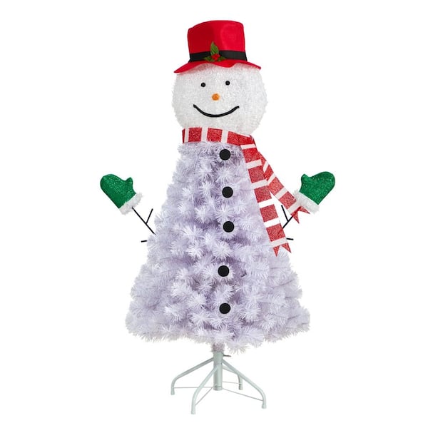 Nearly Natural 4 ft. Snowman Artificial Christmas Tree with 234 Bendable Branches