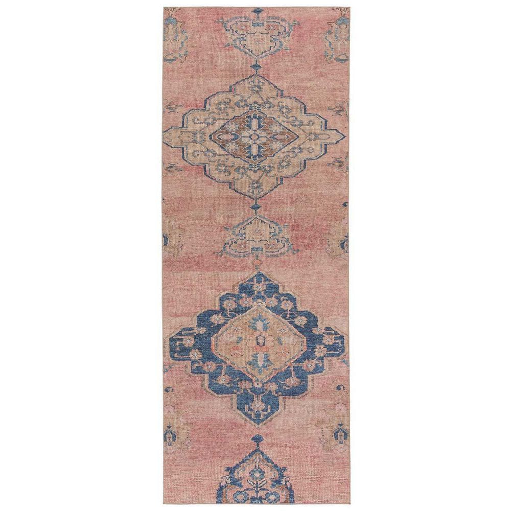 Jaipur Living Machine Washable Clanton Pink 2 ft. x 3 ft. Medallion Area Rug RUG154709 The