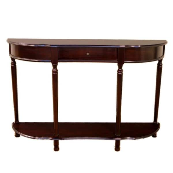 Homecraft Furniture 48 in. Espresso Standard Half Moon Wood Console