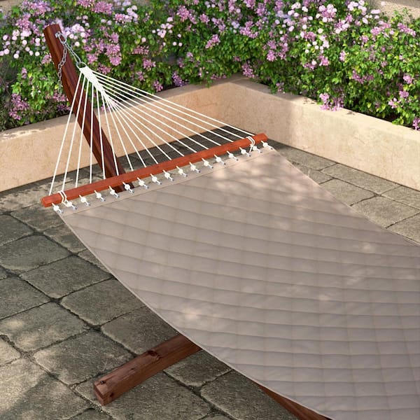 Portofino Comfort 13.5 ft. Free Standing Bed Hammock with Stand in Beige