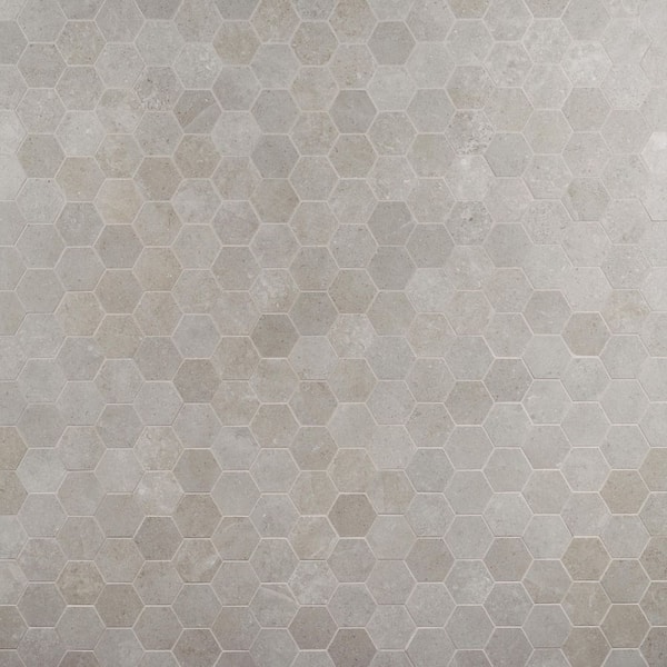 Iris Hex Fumo 11.22 in. x 13.18 in. Matte Porcelain Floor and Wall Mosaic Tile (0.82 sq. ft./Each)