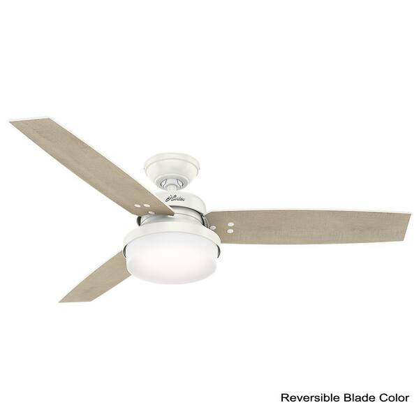 Hunter 52" Remote Control Ceiling Fan & LED Light Sentinel Fresh White 59169 