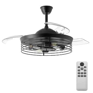 42in. Blade 16 in. Indoor Retractable Blades Ceiling Fan Lighting with Remote Included