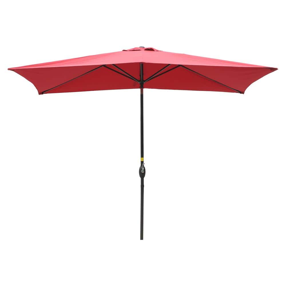 Kadehome 10 ft. Patio Aluminum Pole Rectangular Market Umbrella in