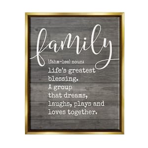 Family Definition Planked by Lettered and Lined Floater Frame Typography Wall Art Print 21 in. x 17 in.
