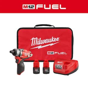 M12 FUEL 12V Lithium-Ion Brushless Cordless 1/4 in. Hex 2-Speed Screwdriver Kit W/(2) 2.0h Batteries & Bag