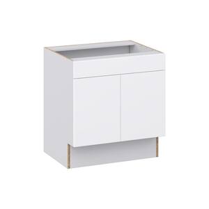 Fairhope Bright White Slab Assembled ADA Sink Base With Removable Front Cabinet (30 in. W x 32.5 in. H x 23.75 in. D)