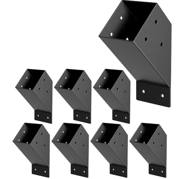 8Pack 45 Degree Angle Support Bracket for 4x4 Lumber, Heavy Duty Steel Pergola Brackets for Gazebo, Deck, Patio